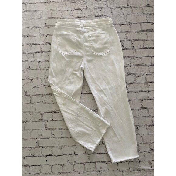 Vintage 1990s Sincerely Jules High Rise Kick Bell Crop Mom White Jeans Sz 30/24 - Picture 10 of 15